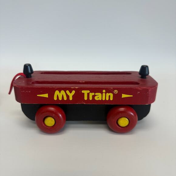 VTG My Train Montgomery Schoolhouse Vermont Wooden Trainset 3 Cars 6 People - Picture 5 of 12